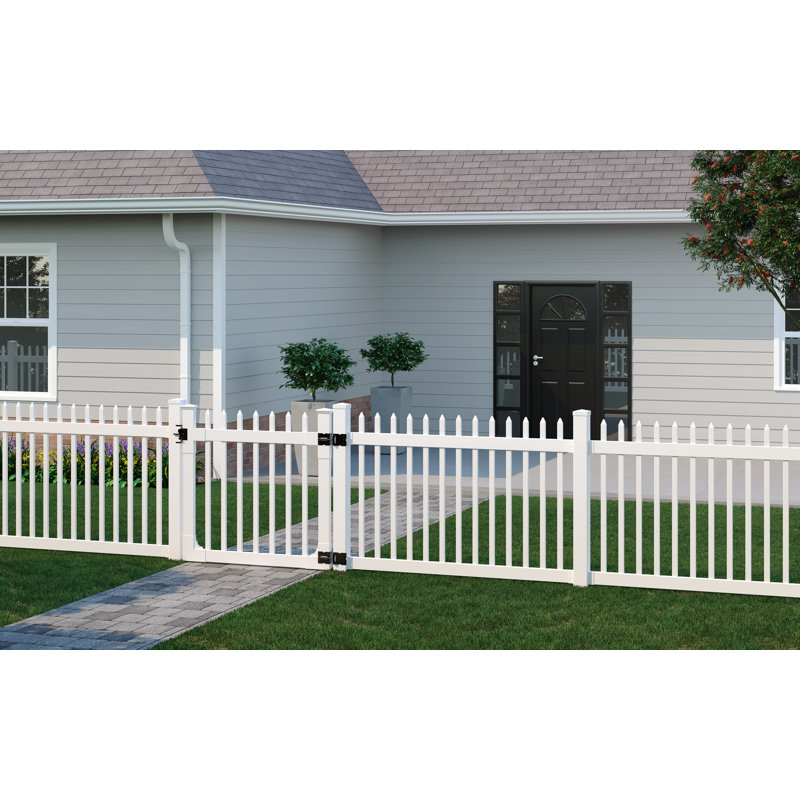 Wam Bam NoDig Fence 4 ft. H x 4 ft. W Nantucket Vinyl Picket Gate with